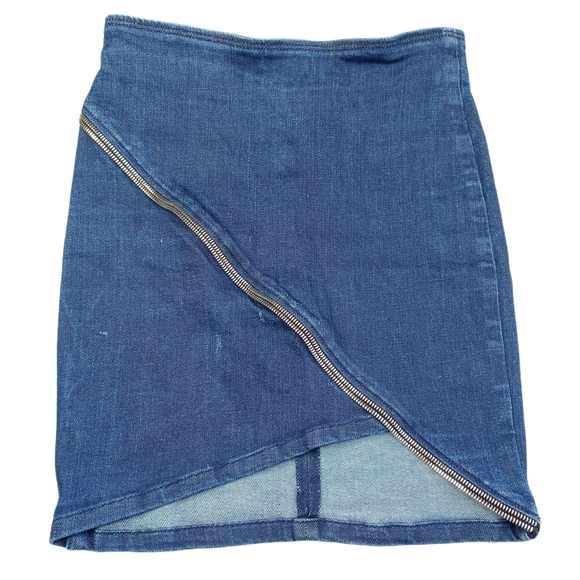 RTA Denim Zipper Sz S Mini Skirt - Picture 2 of 16